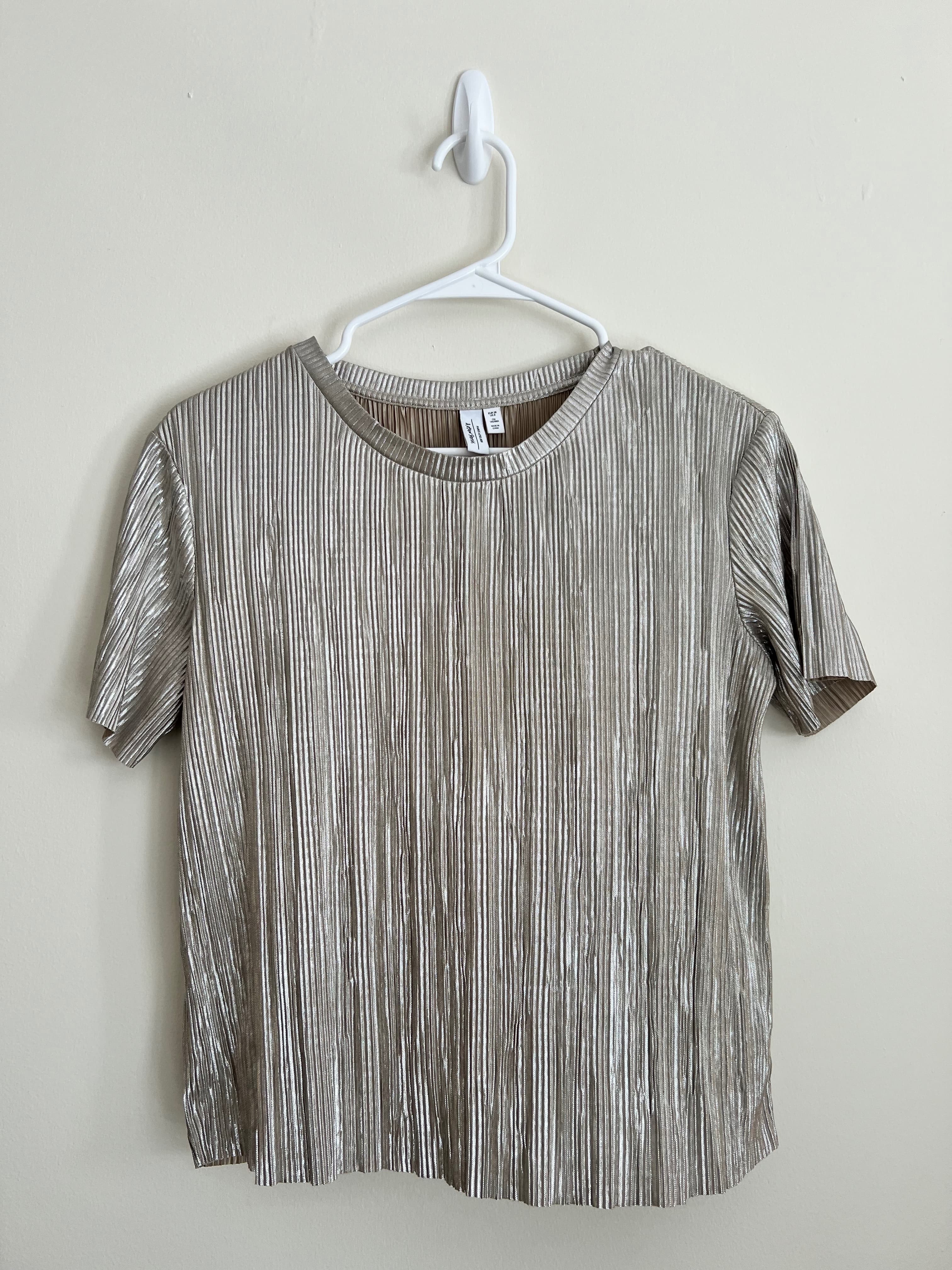 Taupe Ribbed Short Sleeve T-Shirt photo 1