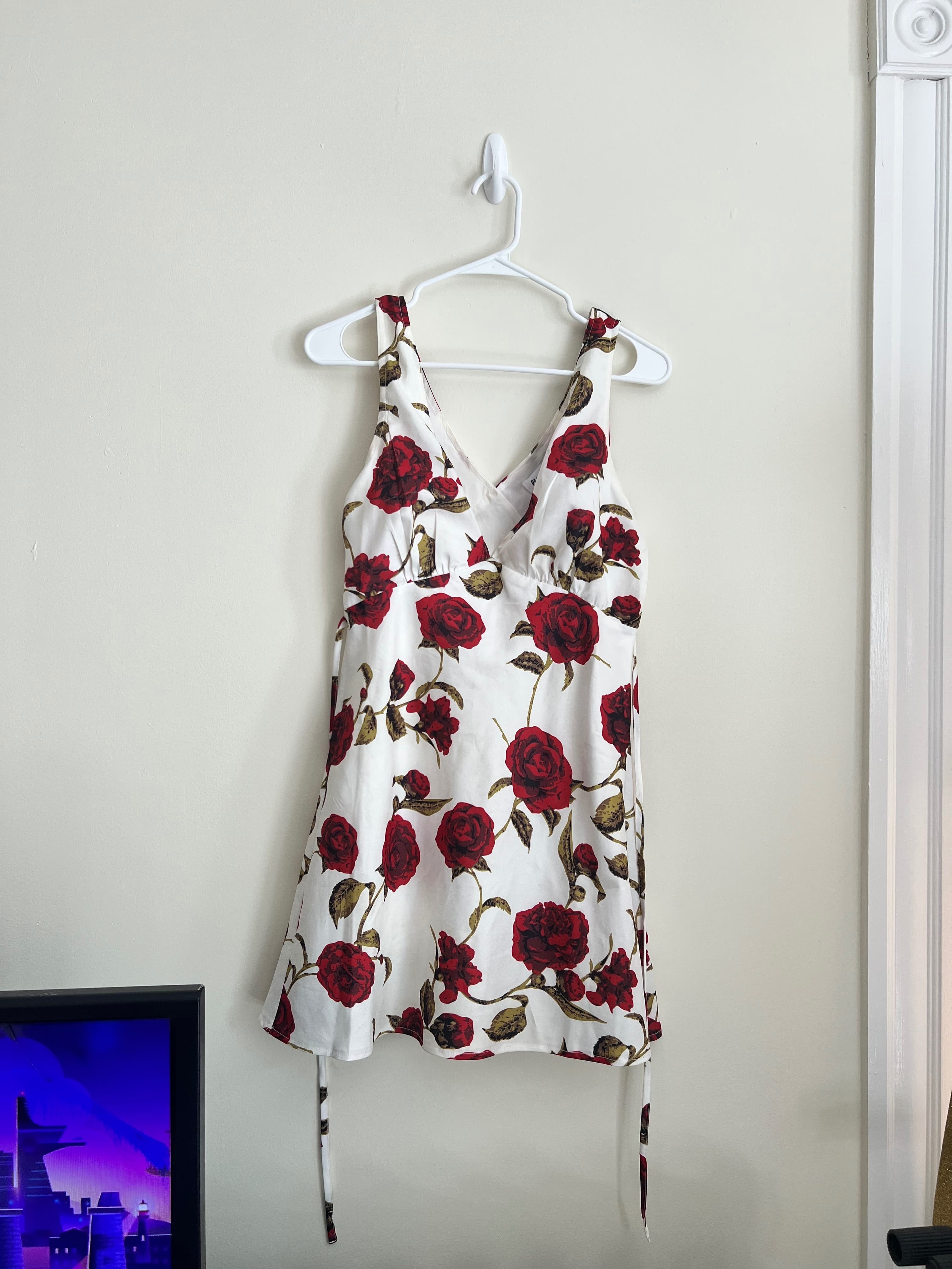Red Rose Floral Tank Dress photo 1