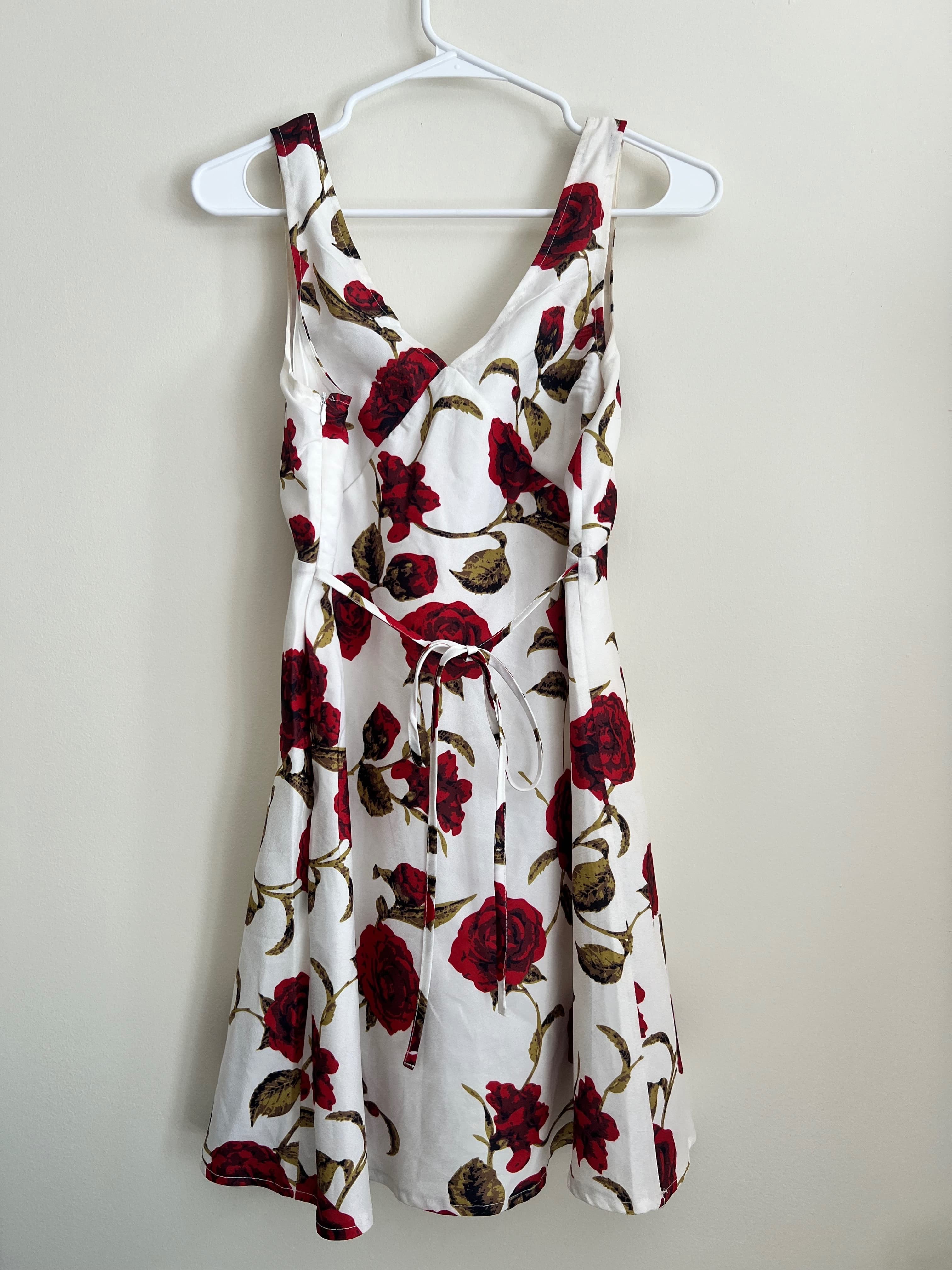 Red Rose Floral Tank Dress photo 2