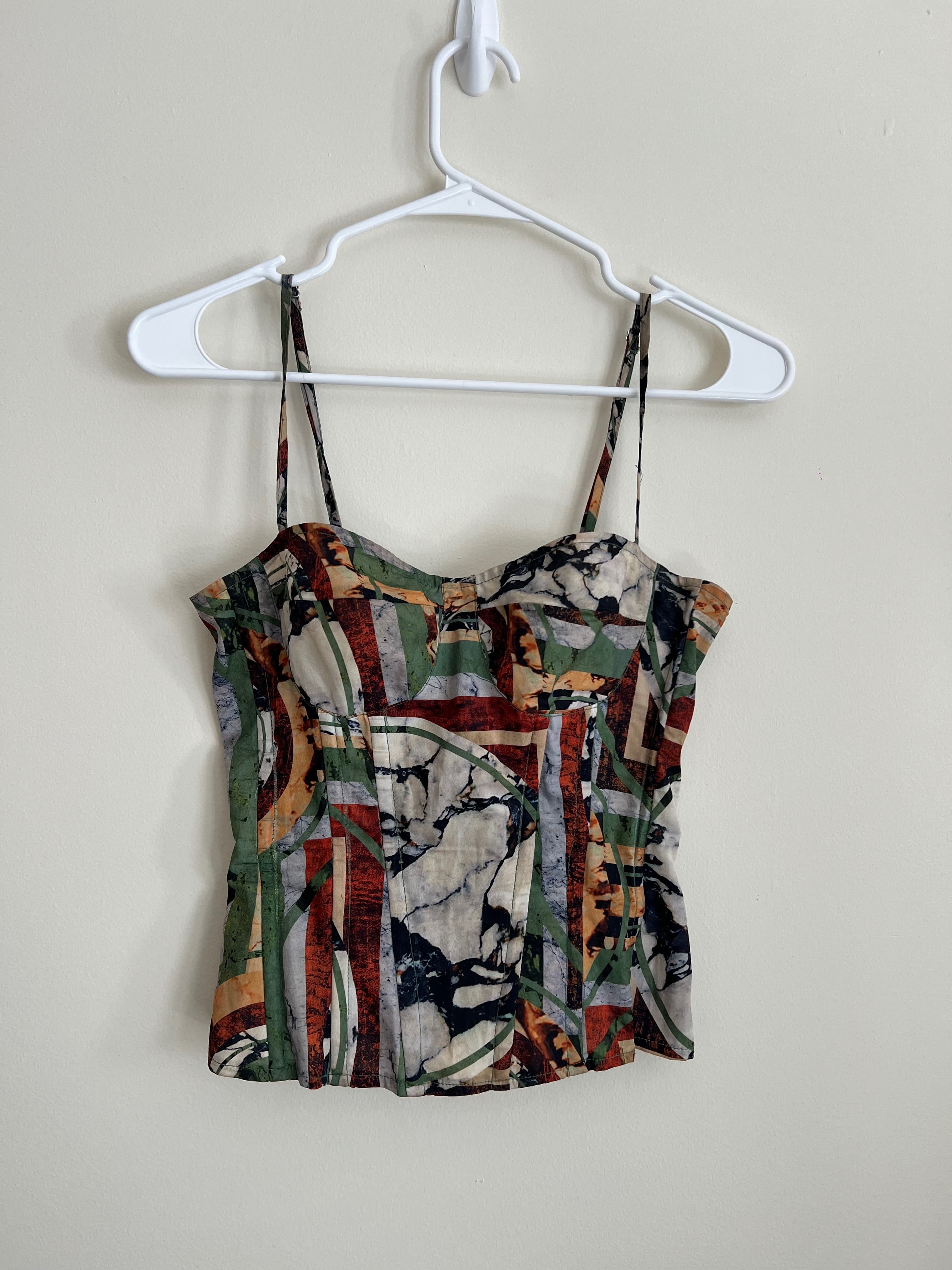 Abstract Patchwork Corset Top photo 1