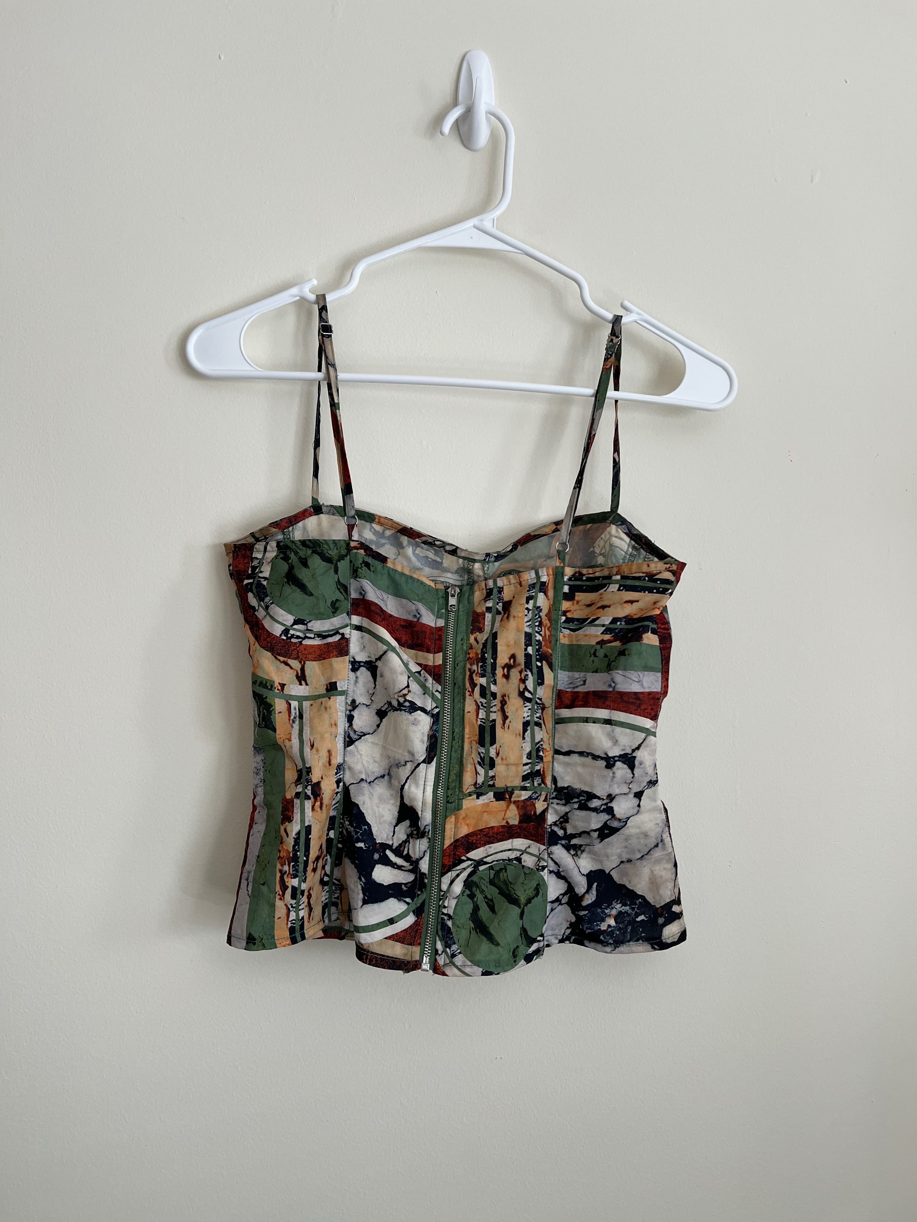 Abstract Patchwork Corset Top photo 2