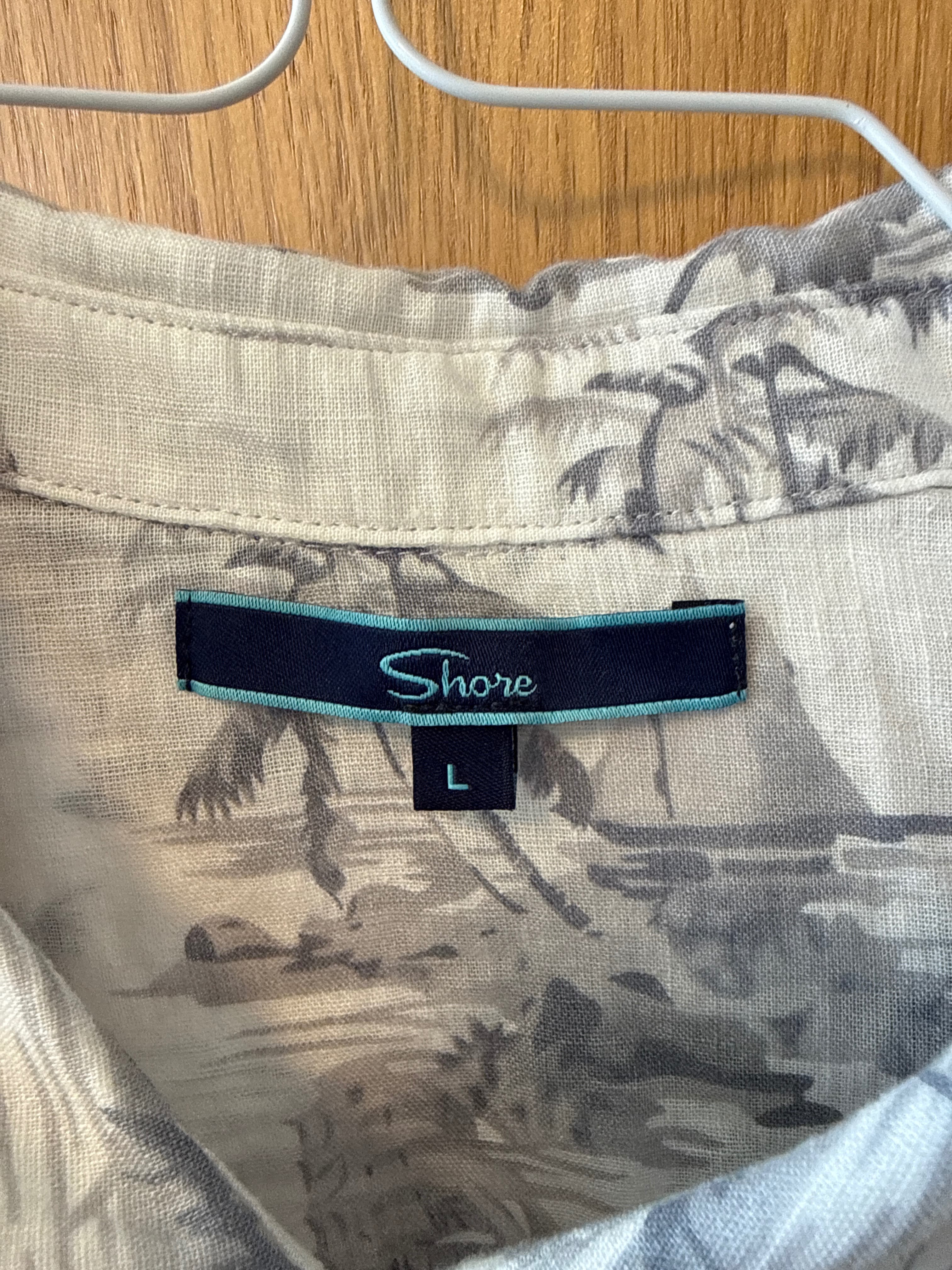 Shore Palm Tree Button-Up Shirt Large photo 2